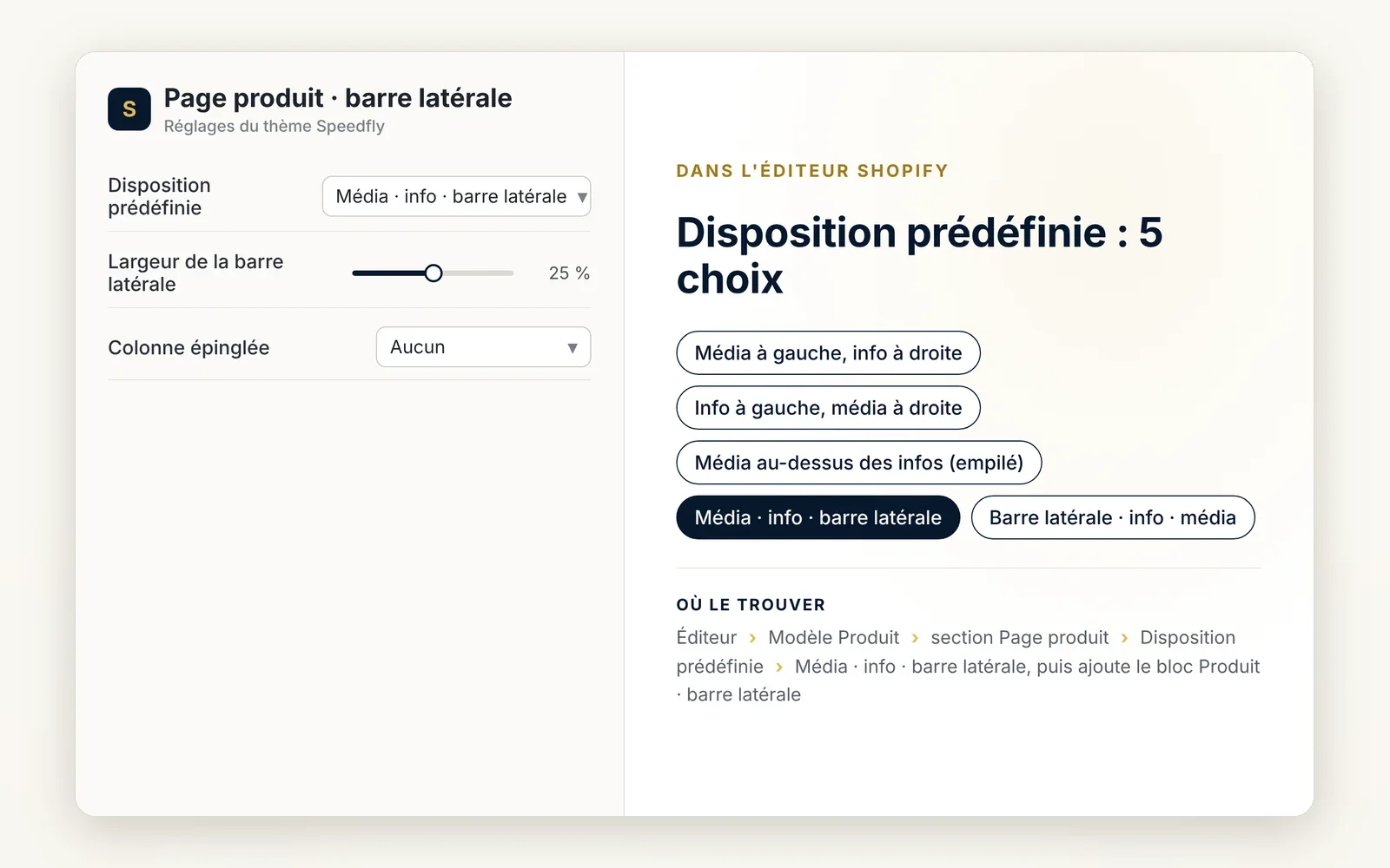 A 3rd column on the product page