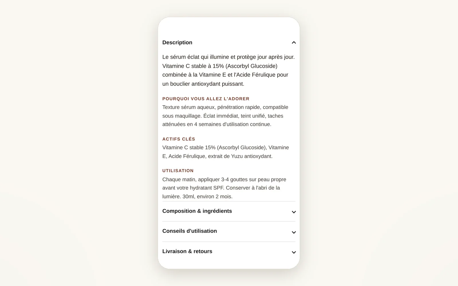 A large tabs section under the product page