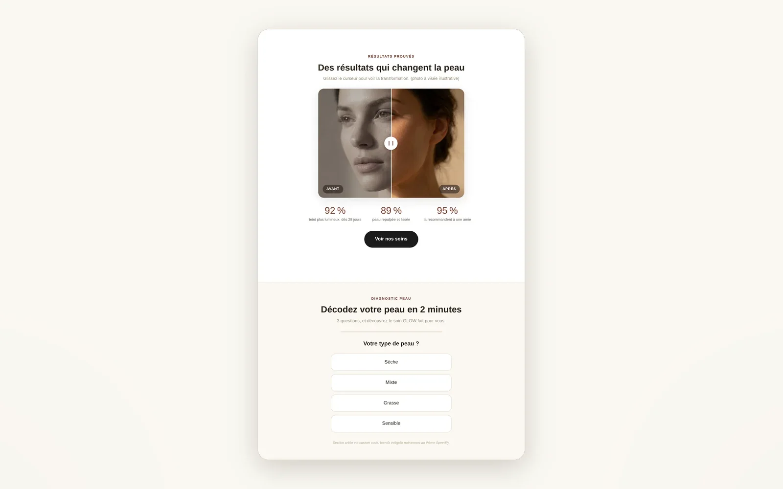 A custom code section
