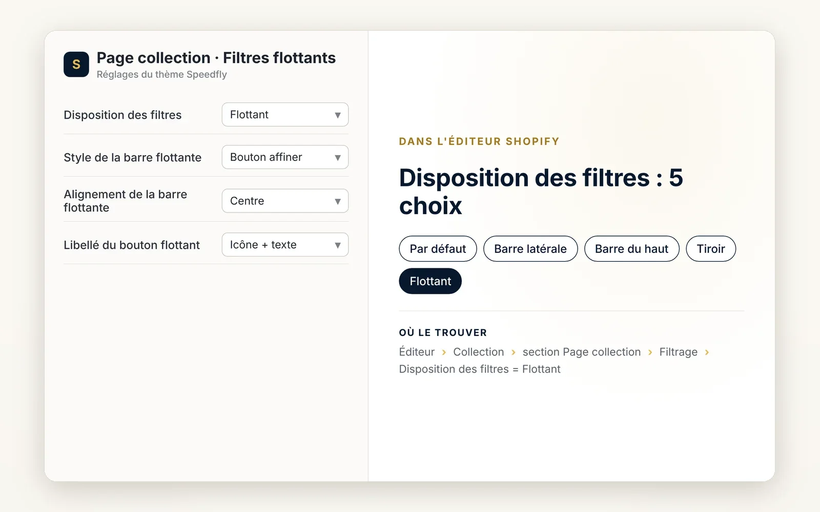 A floating filter button