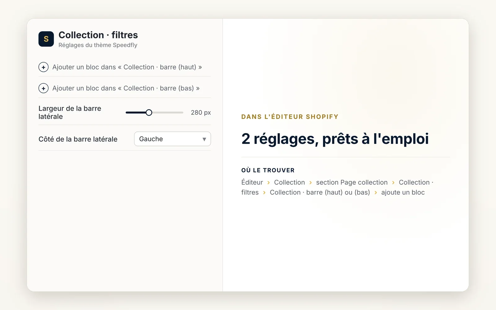 Free content in the filter column