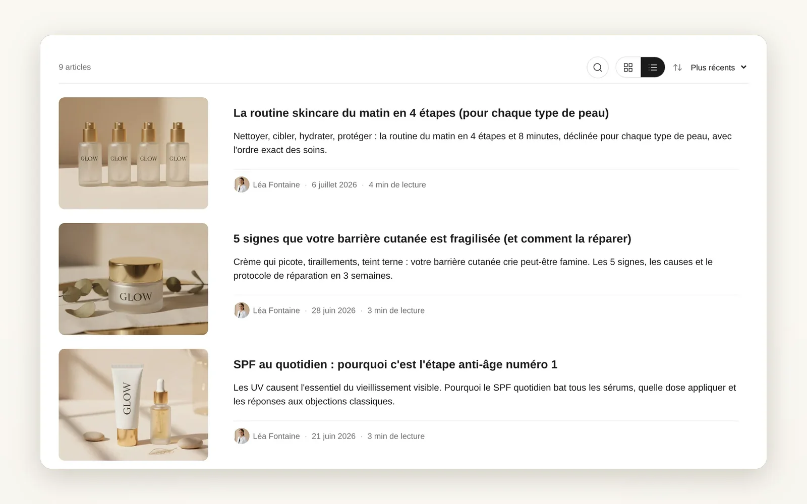 Blog as a grid or a list, your choice