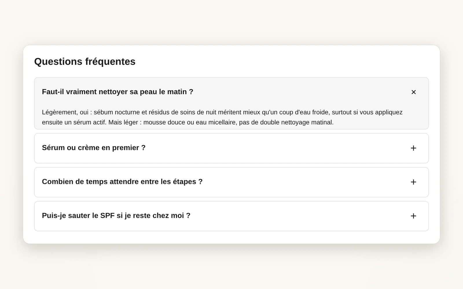 An FAQ specific to each article