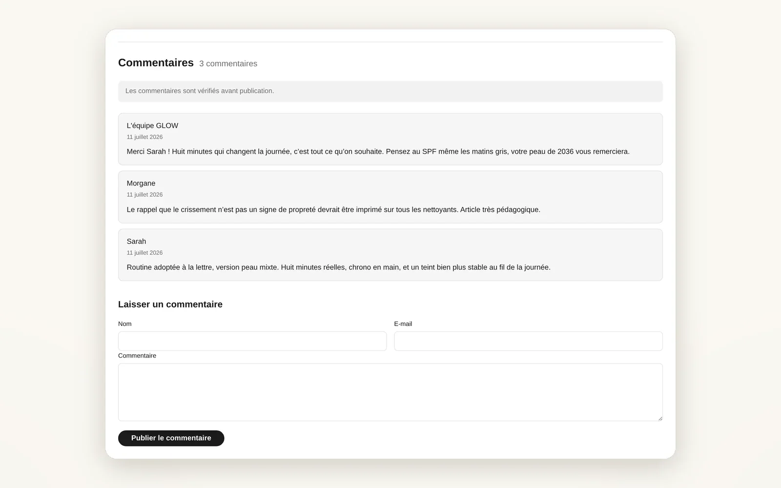 Clean, styled comments under your articles