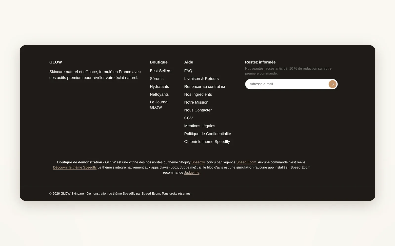 A modular footer
