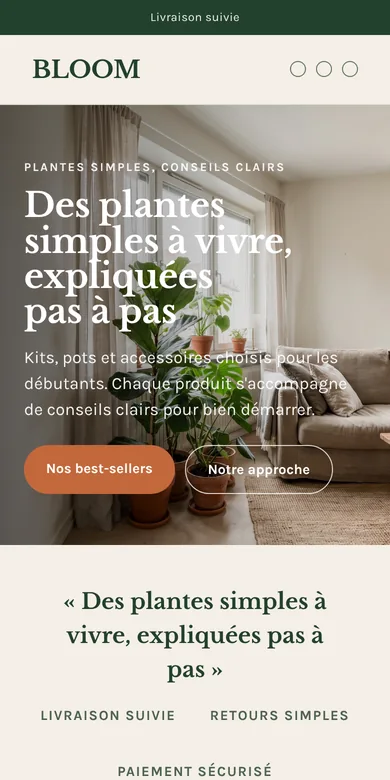 Boutique sur le thème Speedfly, sur mobile