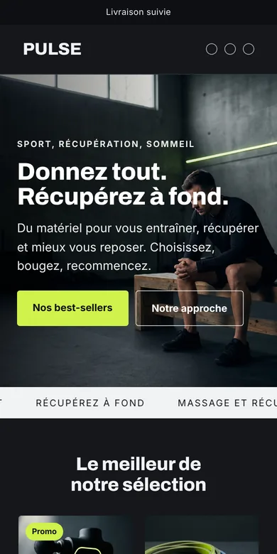 Boutique sur le thème Speedfly, sur mobile