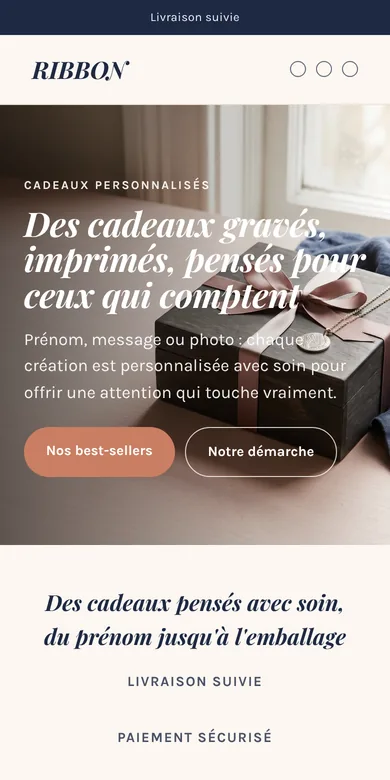 Boutique univers Ribbon sur mobile